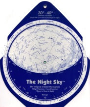 The Night Sky Planisphere 30°-40° Zone - Large