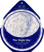 The Night Sky Planisphere 40°-50° Zone - Large